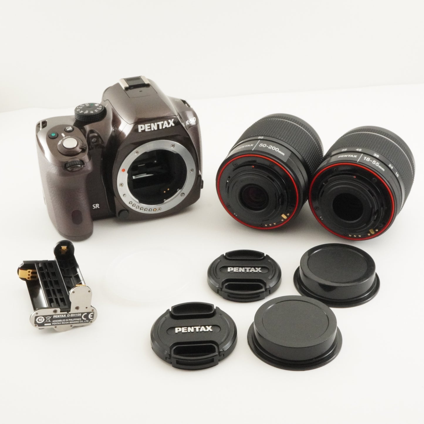 [2,798 Shots] PENTAX K-50 Brown +18-55mmm +50-200mm DSLR Camera from Japan #6961
