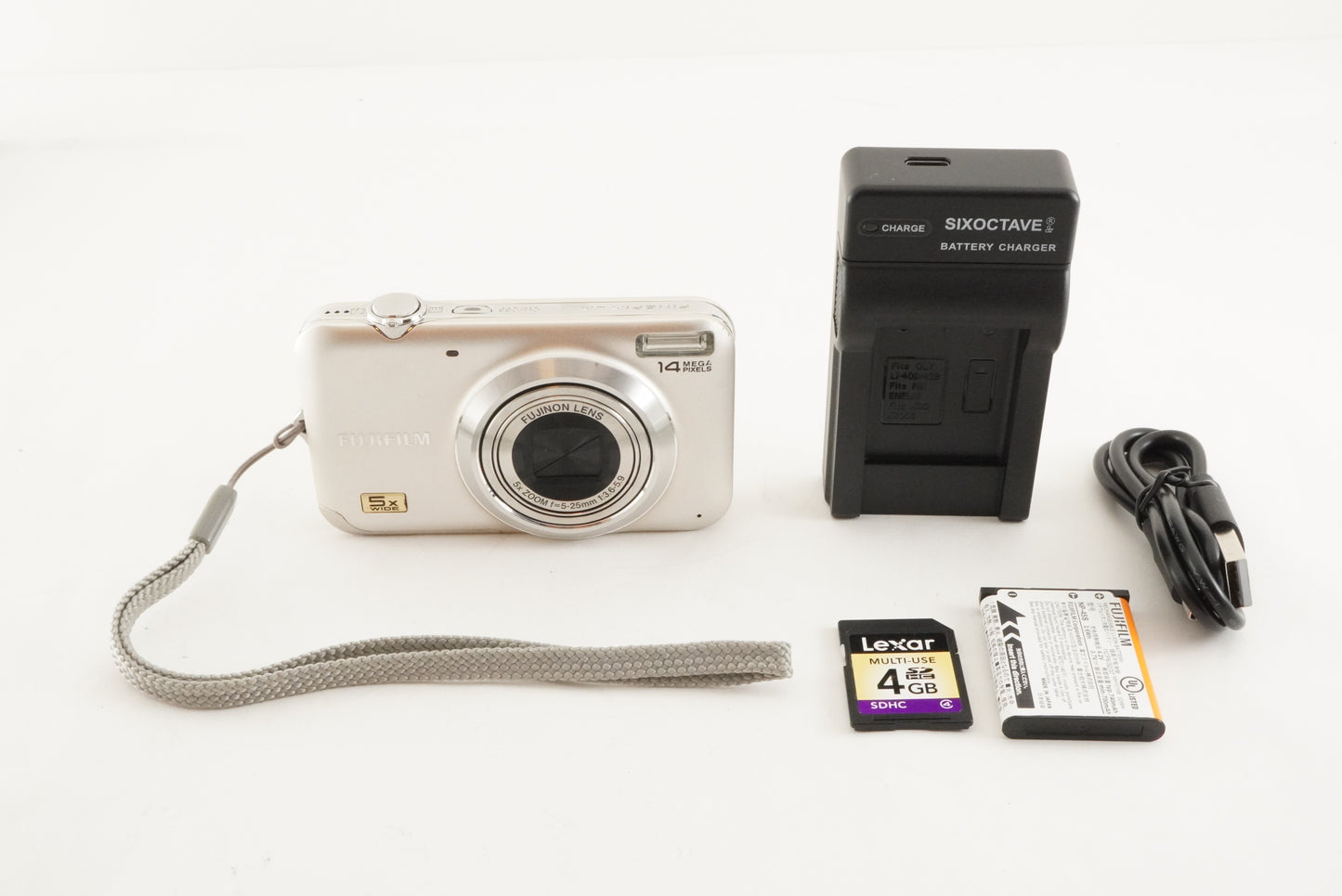 FUJIFILM FINEPIX JX280 Silver With 4GB SDHC Card Digital Camera from Japan #2566