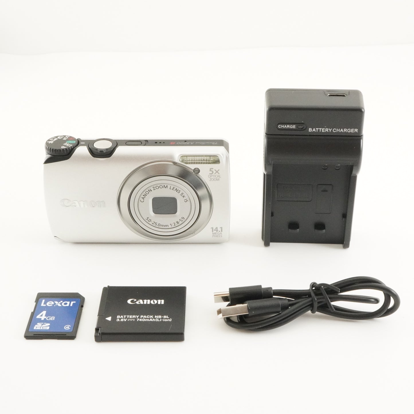 Canon PowerShot A3200 IS Silver + 4GB SDHC Card Digital Camera from Japan #7363
