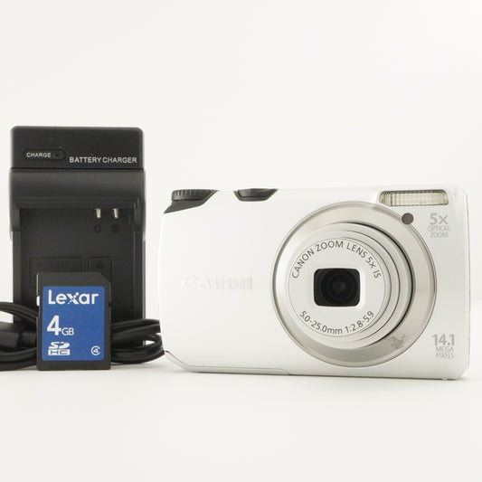 Canon PowerShot A3200 IS Silver + 4GB SDHC Card Digital Camera from Japan #7363