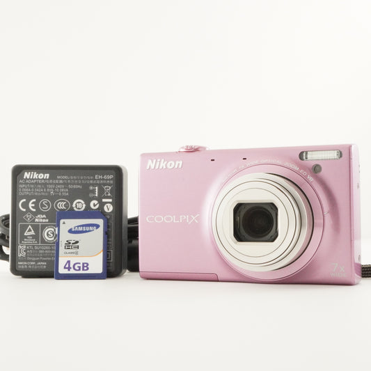 Nikon COOLPIX S6100 Pink With 4GB SDHC Card Digital Camera from Japan #7372