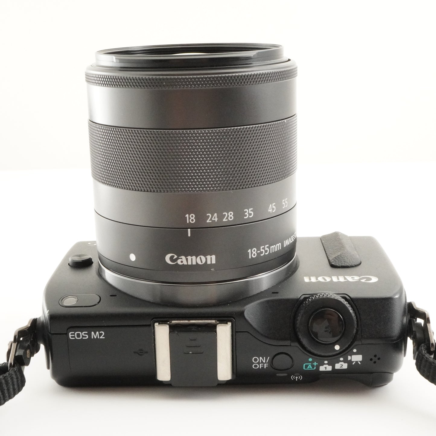 Canon EOS M2 Black + EF-M 18-55mm IS STM + Speedlite 90EX from Japan #5423