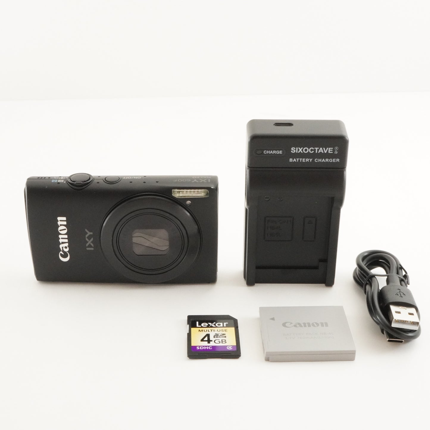 Canon IXY 600F Black With 4GB SDHC Card Compact Digital Camera from Japan #2585