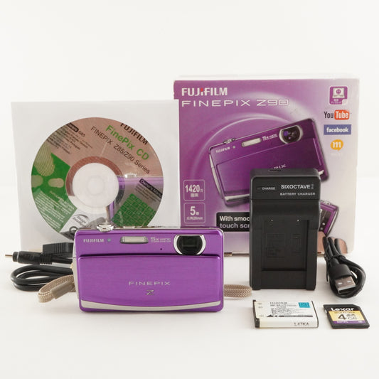 FUJIFILM FINEPIX Z90 Purple In Box With 4GB SDHC Card from Japan #2752