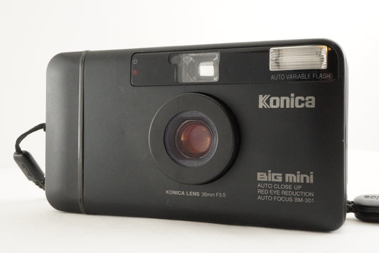 Konica Big Mini BM-301 Black Point & Shoot Film Camera from Japan #2796