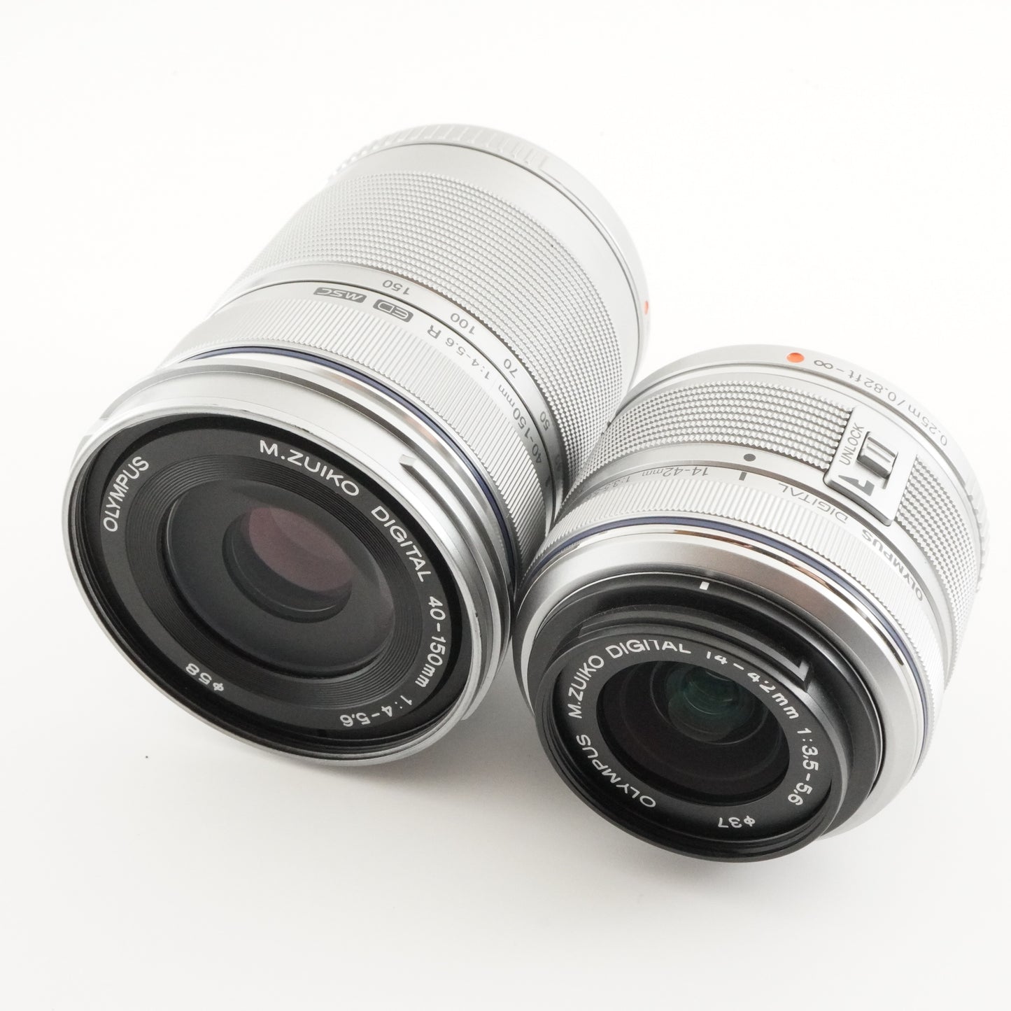 OLYMPUS PEN Lite E-PL5 Silver + M.ZUIKO 14-42mm + 40-150mm from Japan #4599