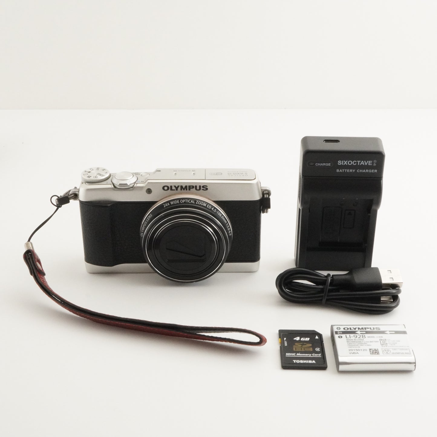 OLYMPUS STYLUS SH-1 Silver With 4GB SDHC Card Digital Camera from Japan #4351