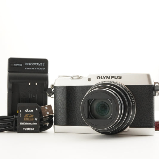 OLYMPUS STYLUS SH-1 Silver With 4GB SDHC Card Digital Camera from Japan #4351
