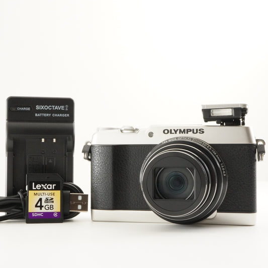 OLYMPUS STYLUS SH-1 Silver With 4GB SDHC Card Digital Camera from Japan #6298