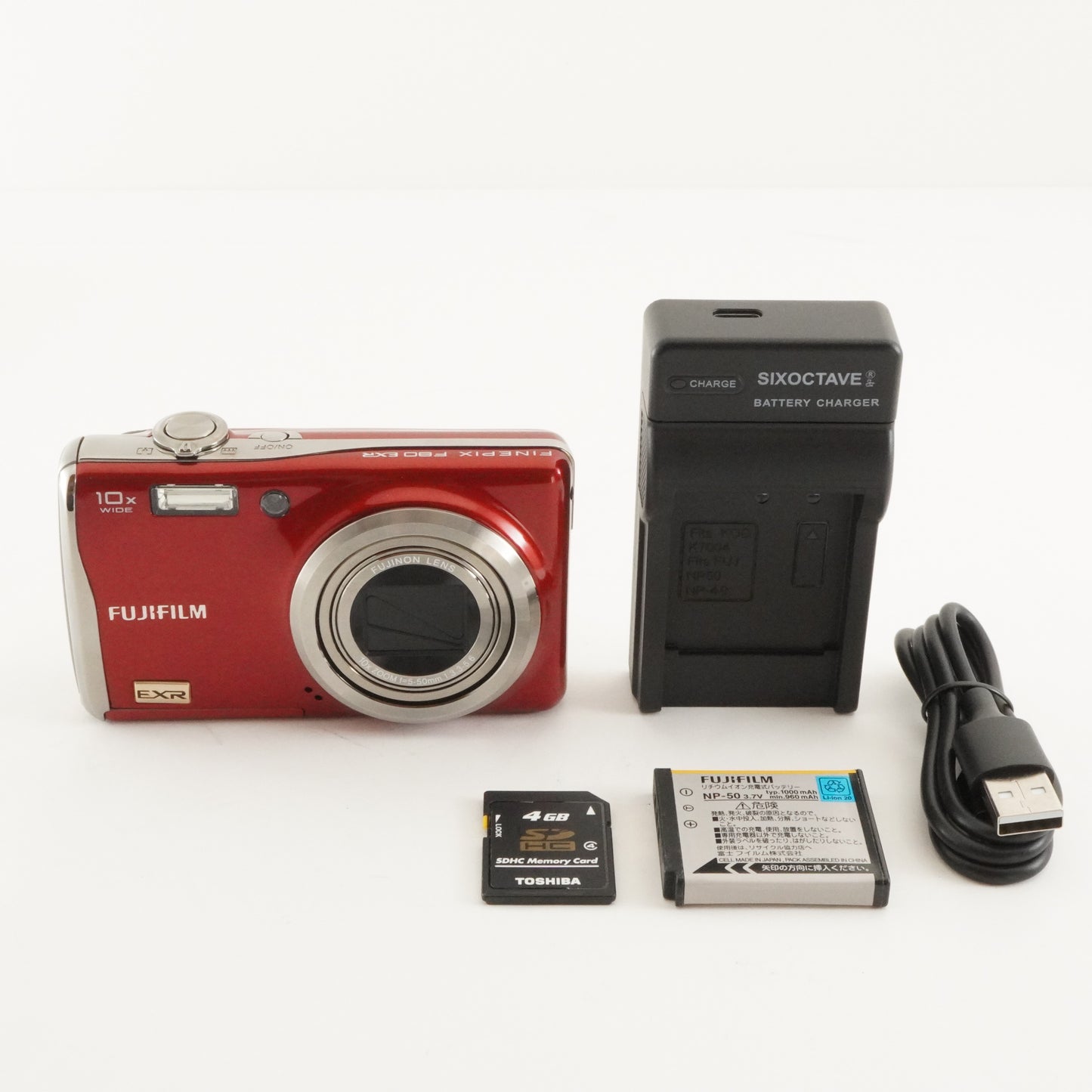 FUJIFILM FINEPIX F80 EXR Red With 4GB SDHC Card Digital Camera from Japan #2850