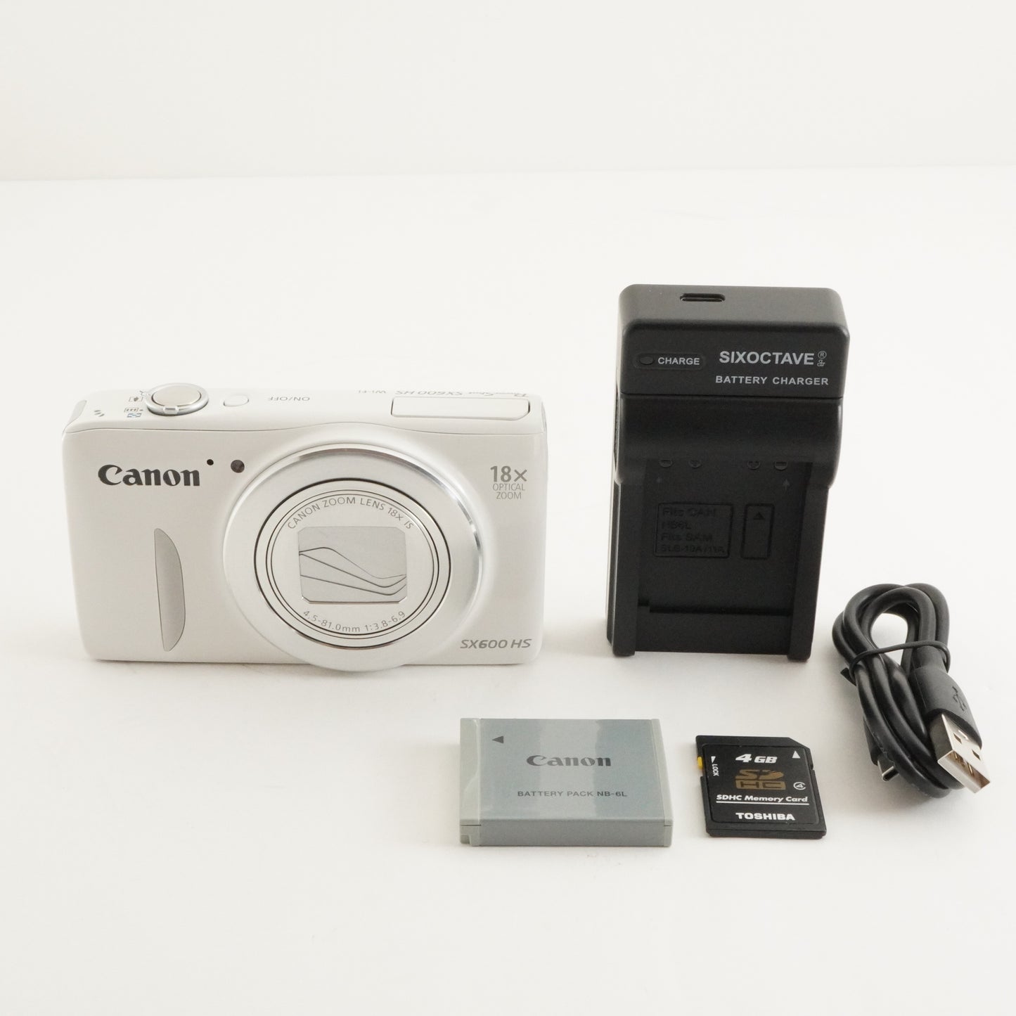 Canon PowerShot SX600 HS White + 4GB SDHC Card Digital Camera from Japan #2909