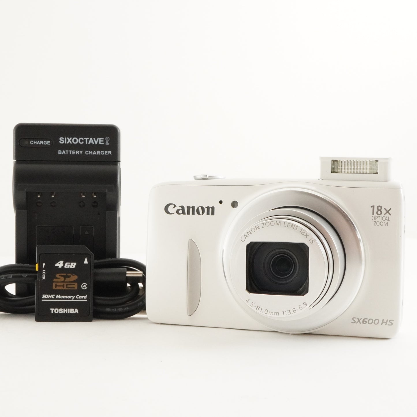 Canon PowerShot SX600 HS White + 4GB SDHC Card Digital Camera from Japan #2909