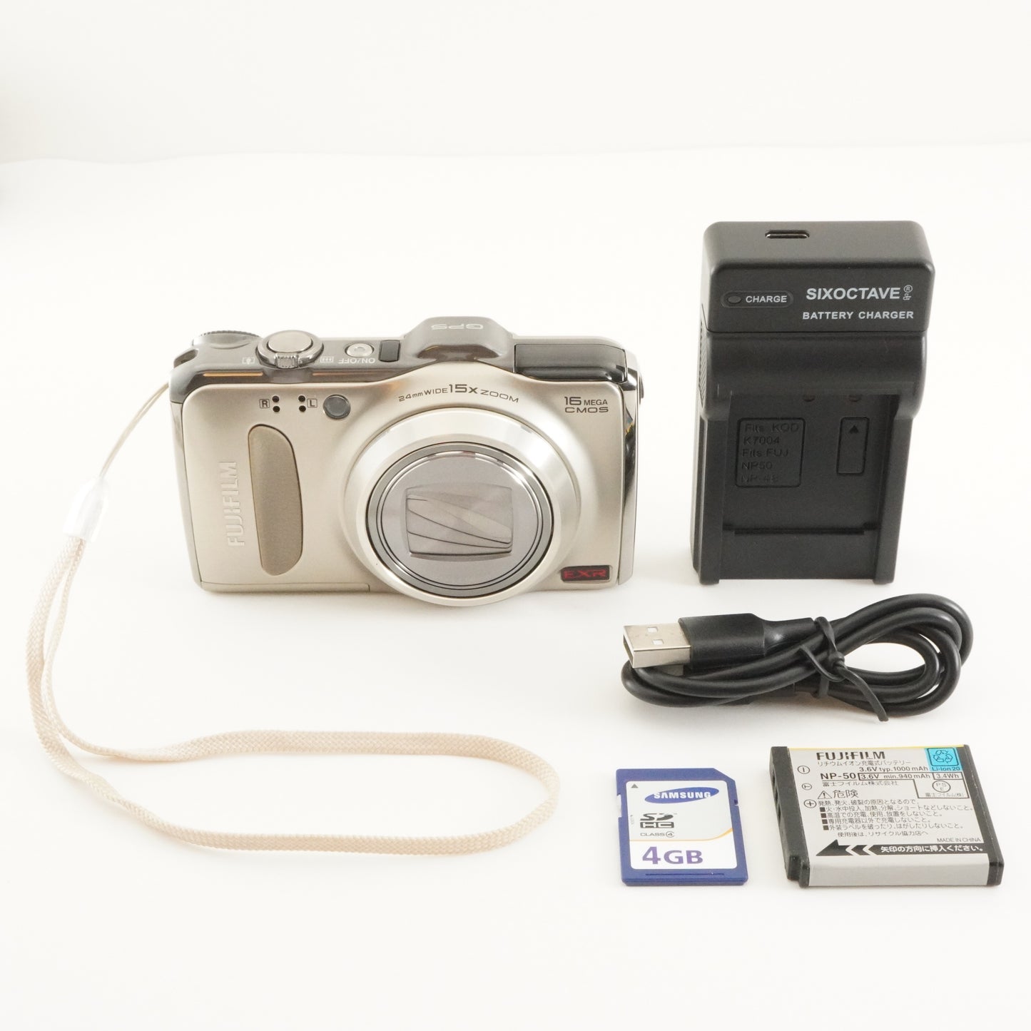 FUJIFILM FINEPIX F600 EXR Gold + 4GB SDHC Card Digital Camera from Japan #6921