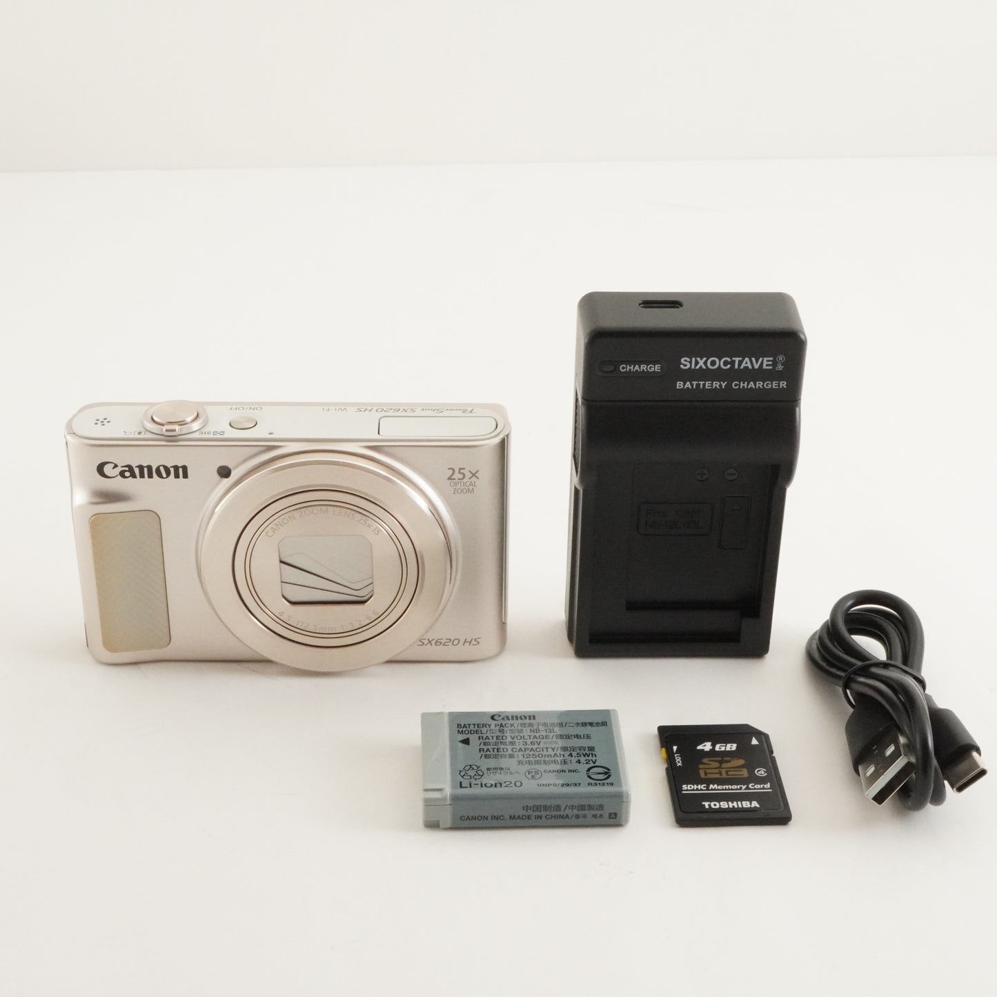 Canon PowerShot SX620 HS Silver + 4GB SDHC Card Digital Camera from Japan #2836