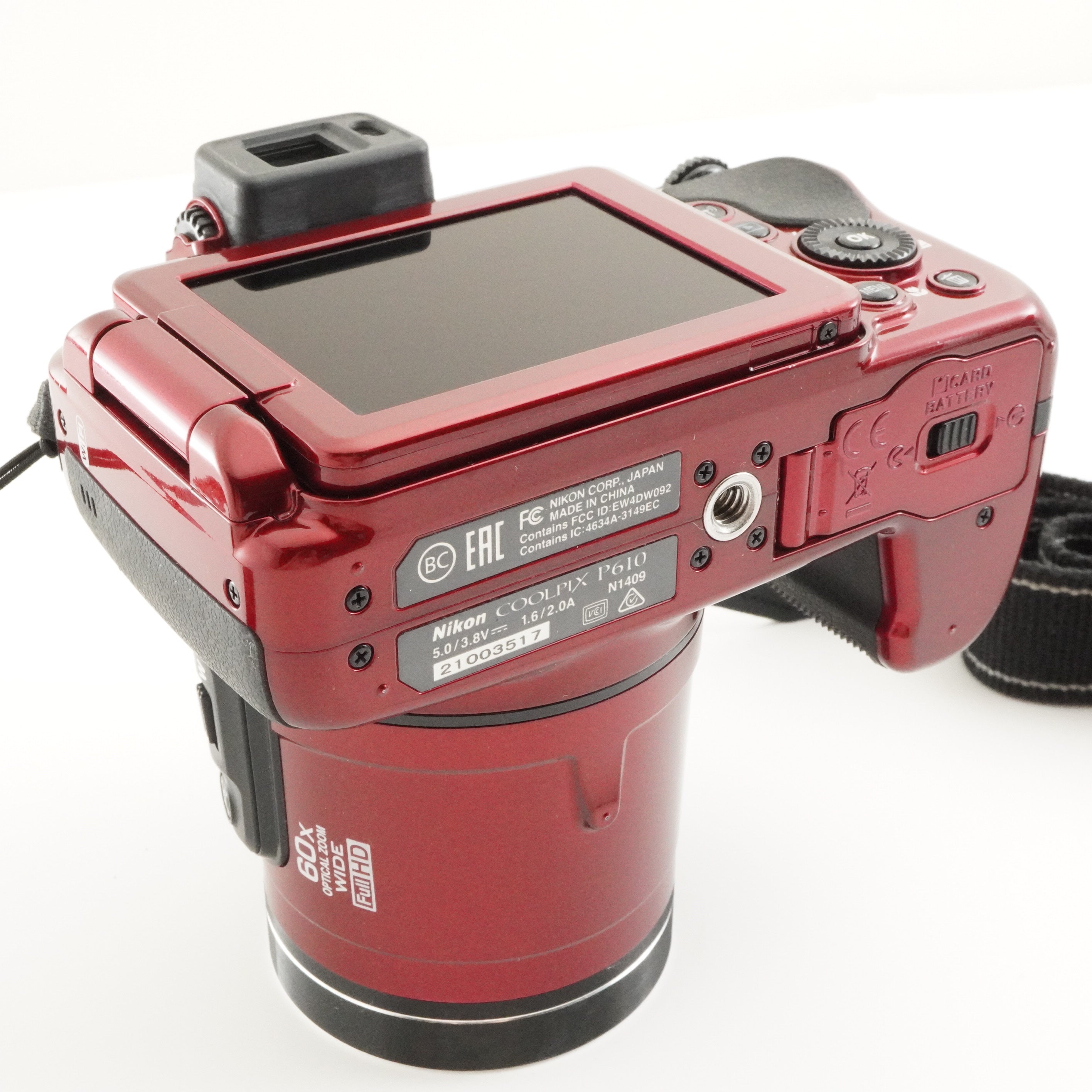 Nikon COOLPIX P610 Red In Box With 4GB SDHC Card from Japan