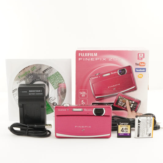 FUJIFILM FINEPIX Z90 Pink In Box With 4GB SDHC Card from Japan #5938