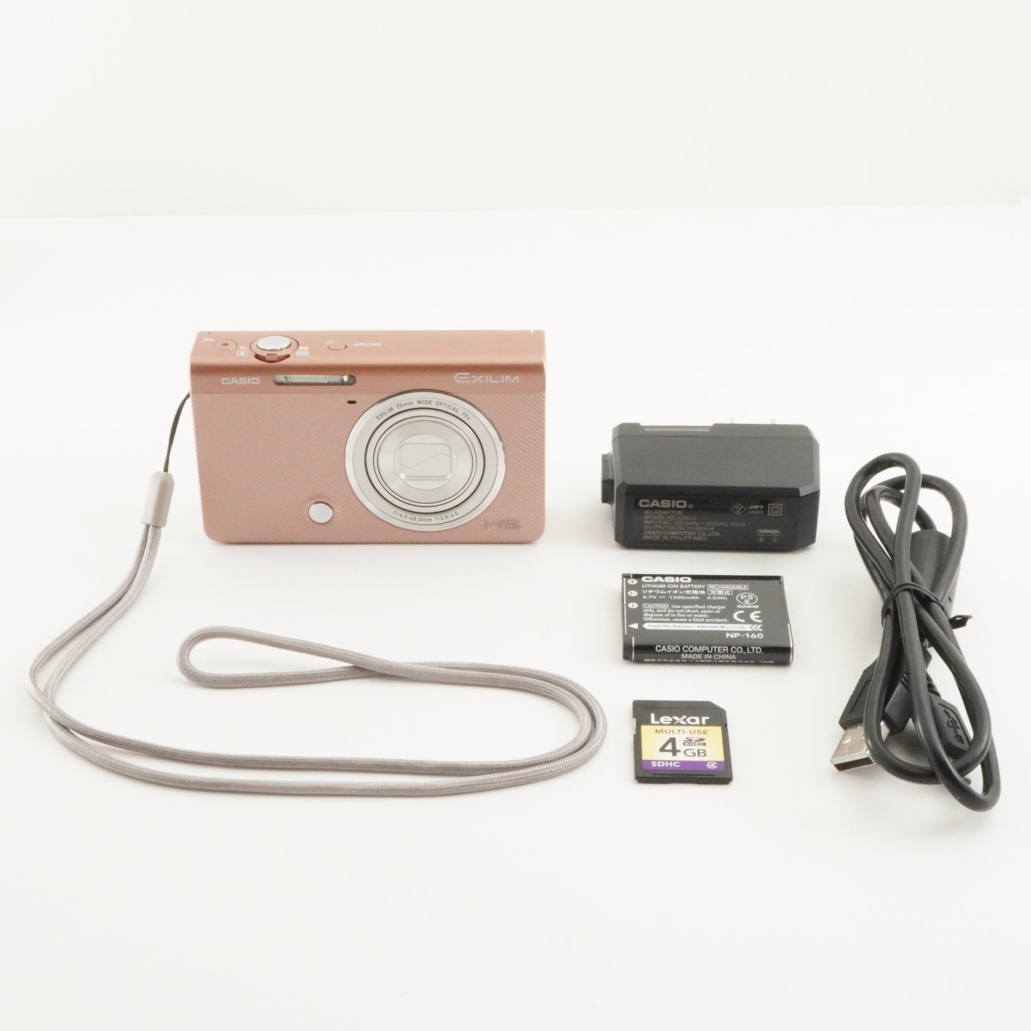 CASIO EXILIM EX-ZR50 Pink With 4GB SDHC Card from Japan #5860