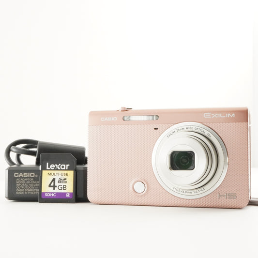 CASIO EXILIM EX-ZR50 Pink With 4GB SDHC Card from Japan #5860