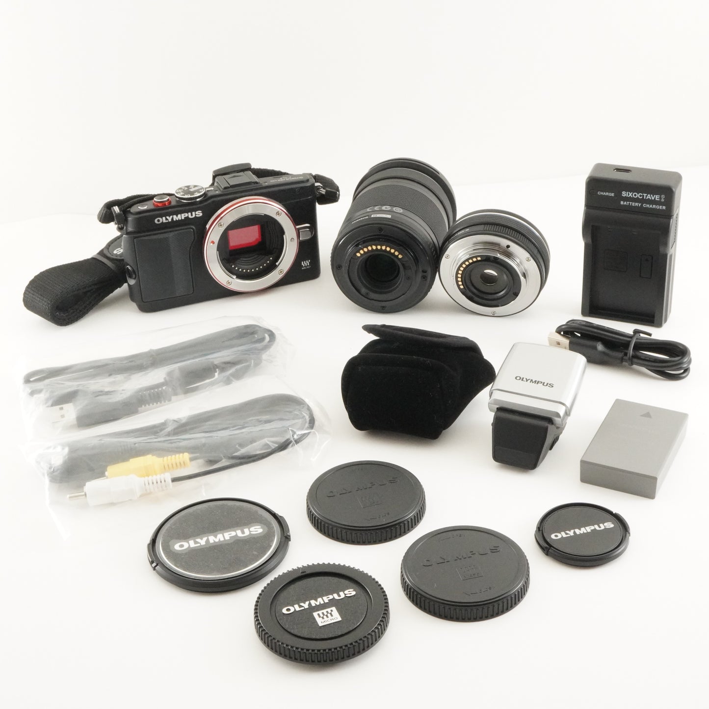 [Only 406 Shots] OLYMPUS PEN E-PL6 Black +14-42mm EZ +40-150mm from Japan #7500