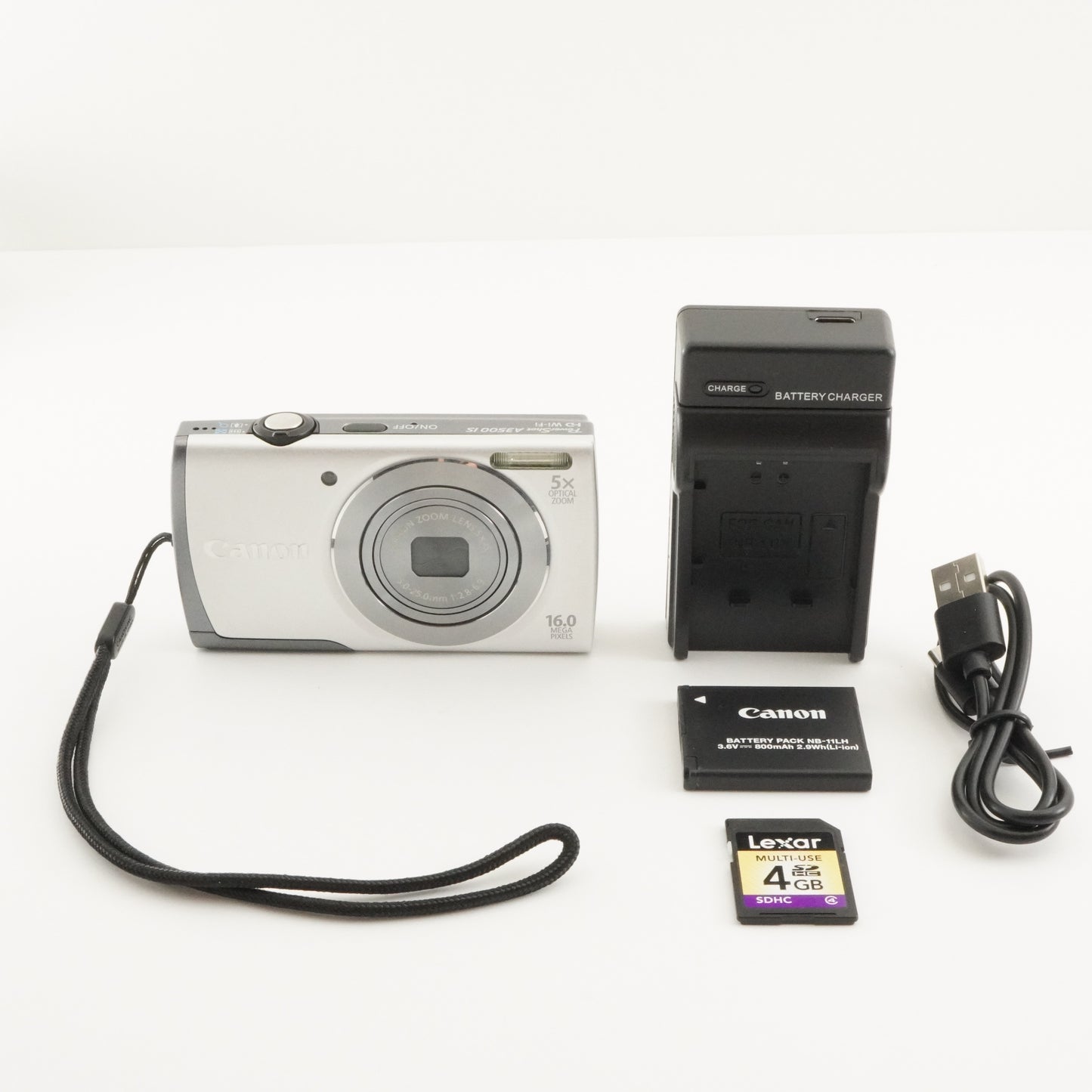 Canon PowerShot A3500 IS Silver With 4GB SDHC Card from Japan #5879