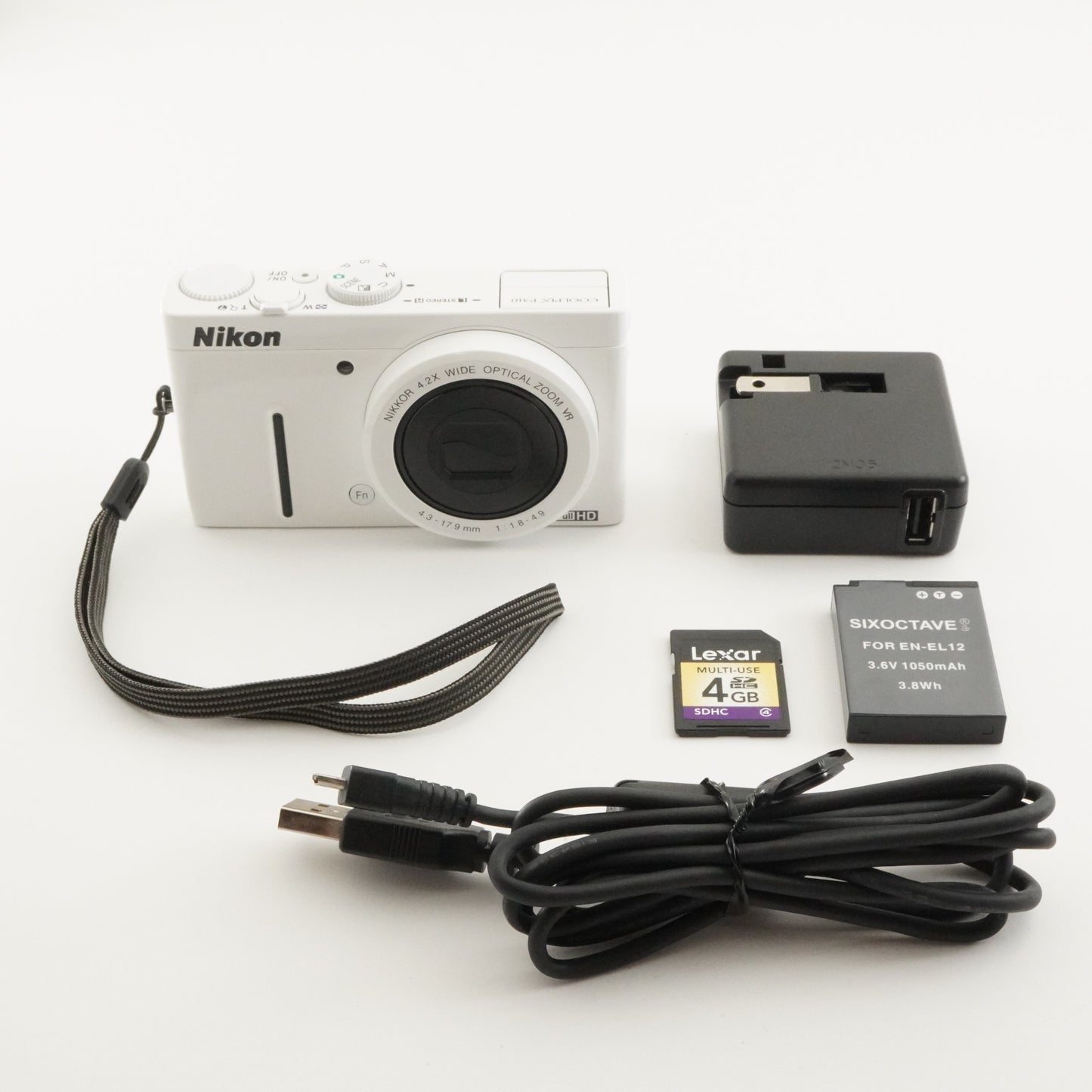Nikon COOLPIX P310 White With 4GB SDHC Card from Japan #5899