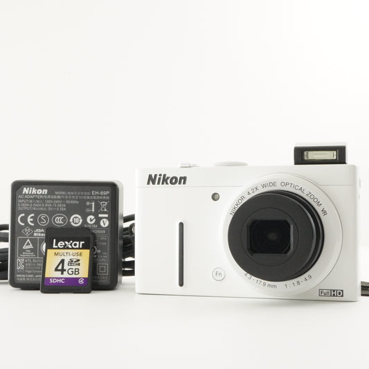 Nikon COOLPIX P310 White With 4GB SDHC Card from Japan #5899