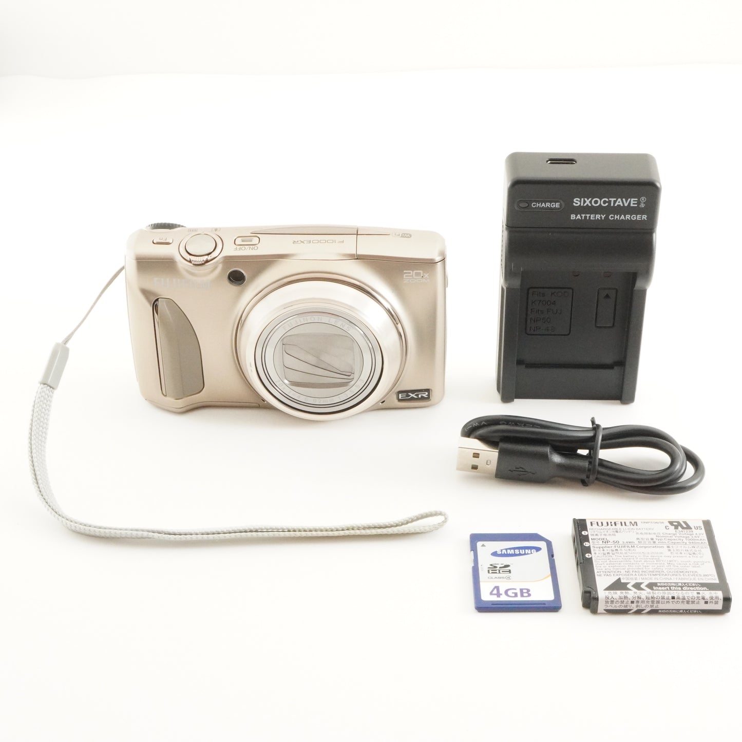 FUJIFILM FinePix F1000 EXR Gold + 4GB SDHC Card Digital Camera from Japan #7510