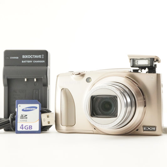 FUJIFILM FinePix F1000 EXR Gold + 4GB SDHC Card Digital Camera from Japan #7510
