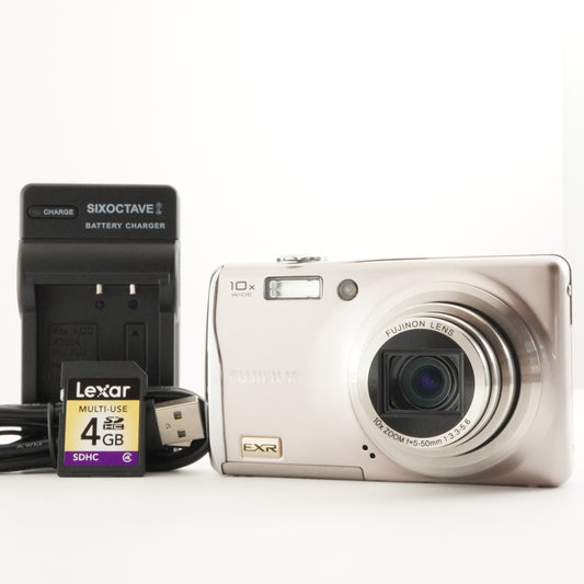 FUJIFILM FINEPIX F80 EXR Silver + 4GB SDHC Card Digital Camera from Japan #4539