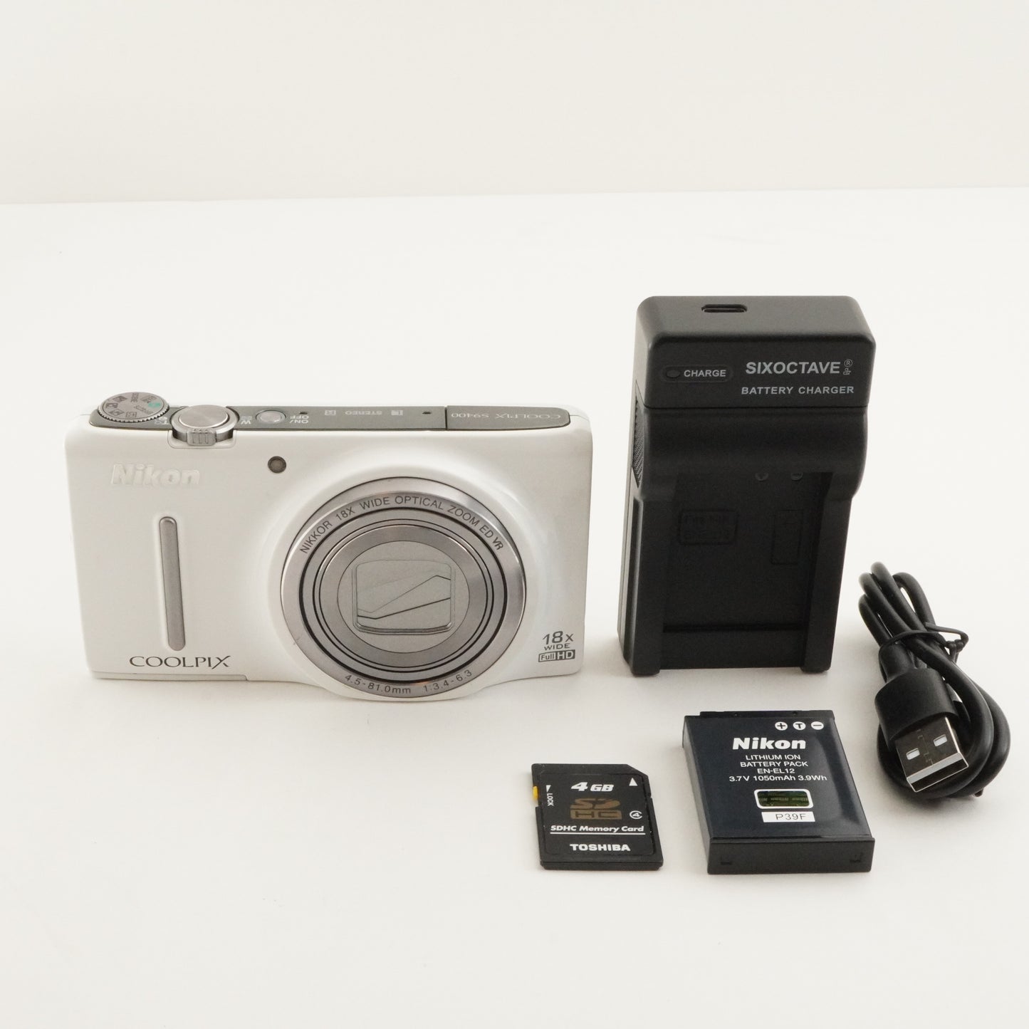 Nikon COOLPIX S9400 White With 4GB SDHC Card Digital Camera from Japan #3131