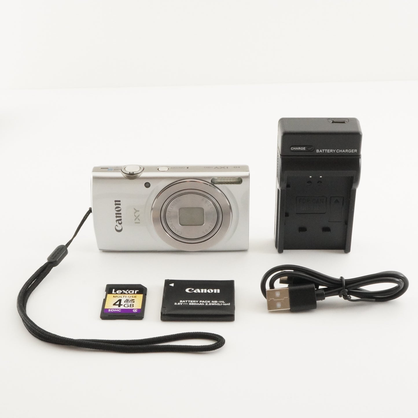 Canon IXY 180 Silver With 4GB SDHC Card Compact Digital Camera from Japan #4596