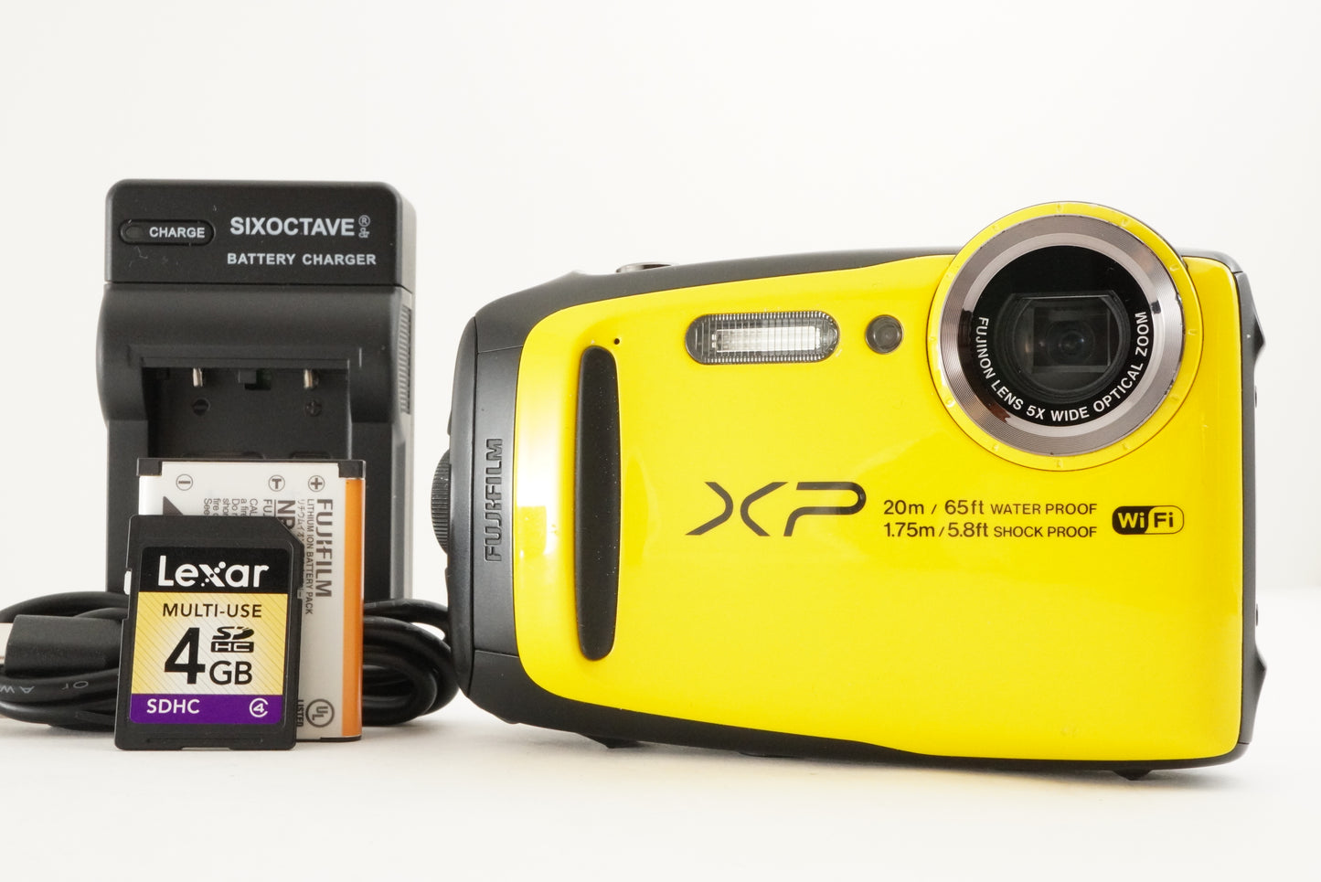 FUJIFILM FinePix XP120 Yellow With 4GB SDHC Card Digital Camera from Japan #1768