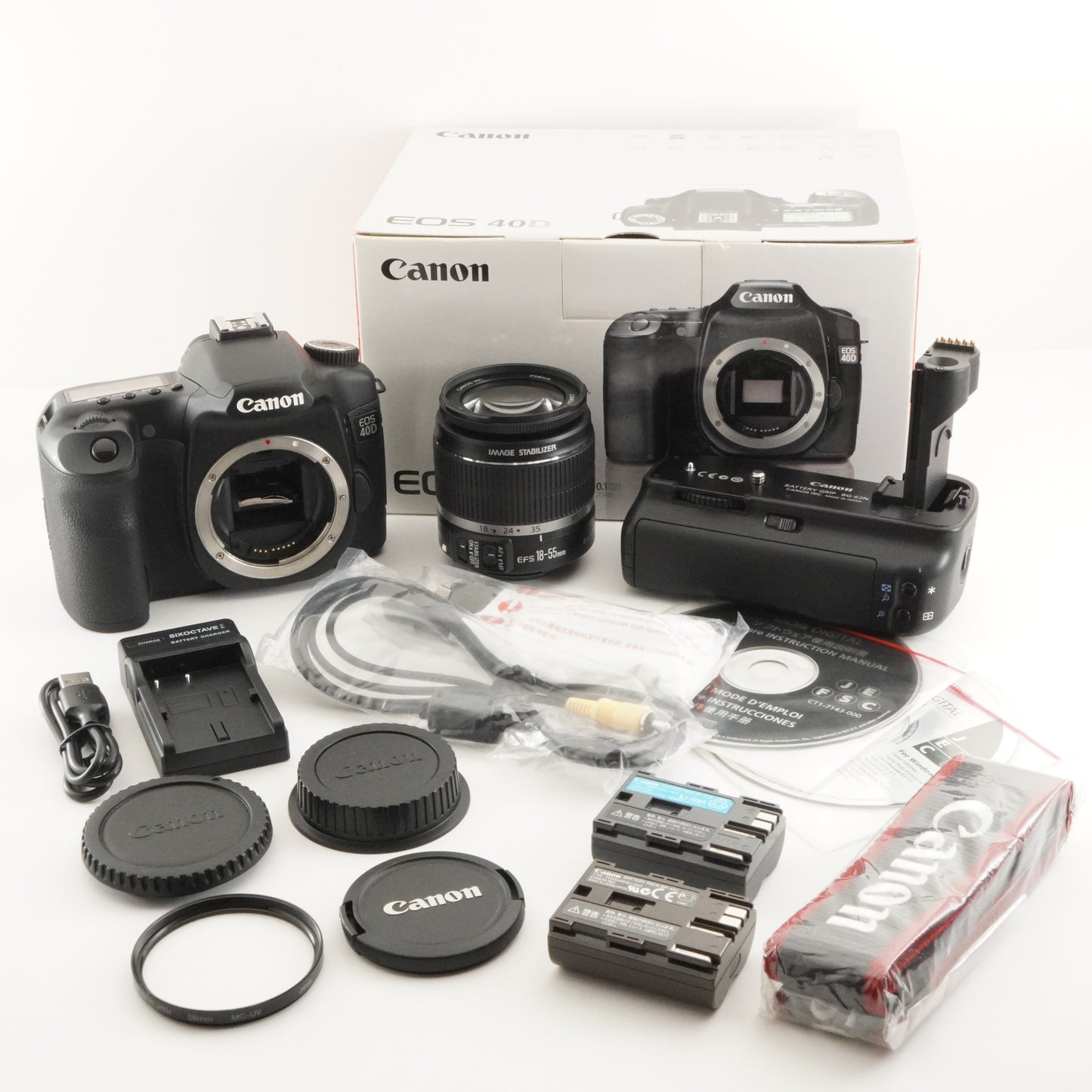 [1,231 Shots] Canon EOS 40D In Box + BG-E2N + EF-S 18-55mm IS from Japan #6211
