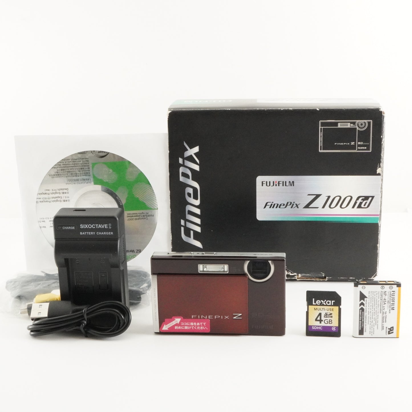 FUJIFILM FinePix Z100fd Brown In Box With 4GB SDHC Card from Japan #6164