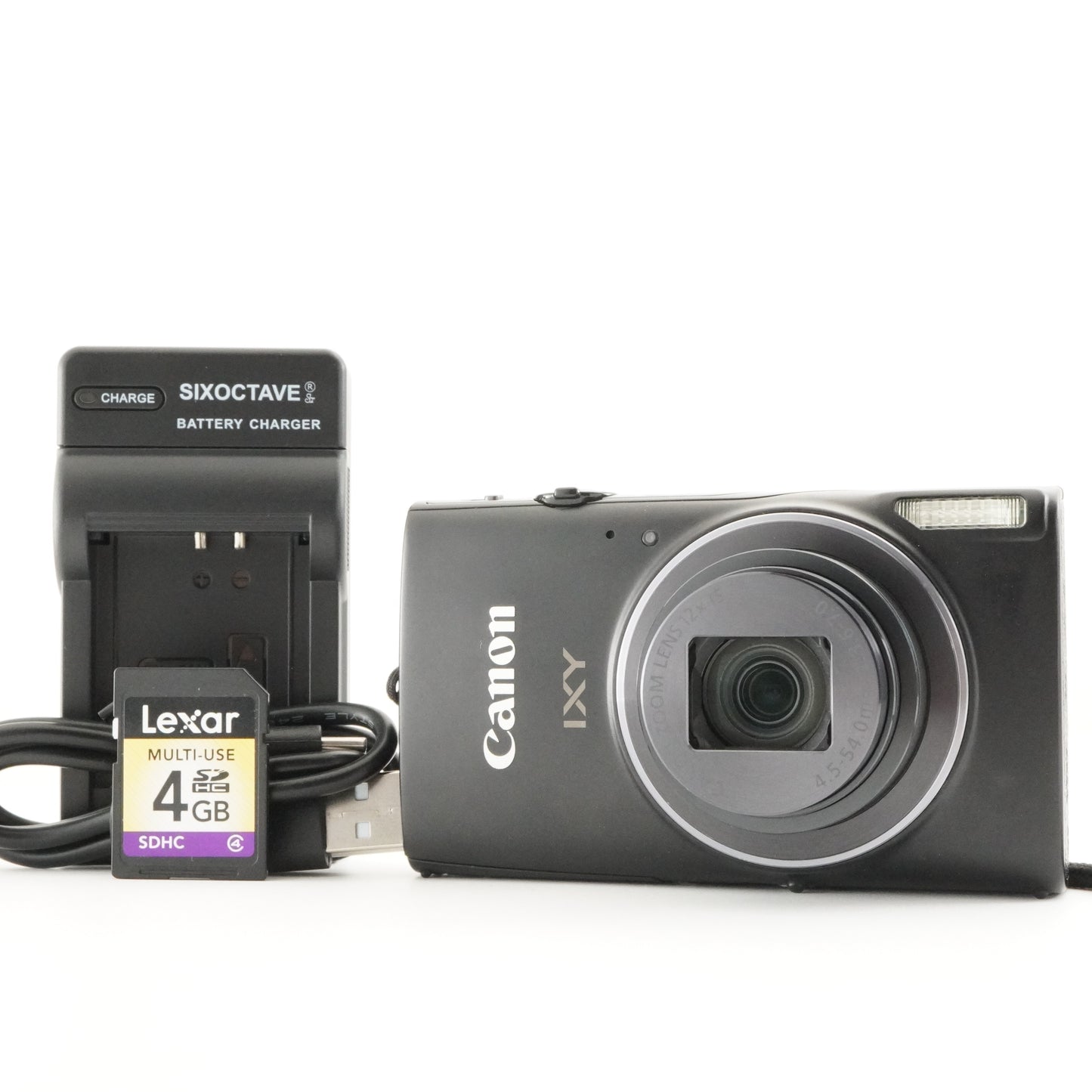 Canon IXY 640 Black With 4GB SDHC Card Compact Digital Camera from Japan #4655