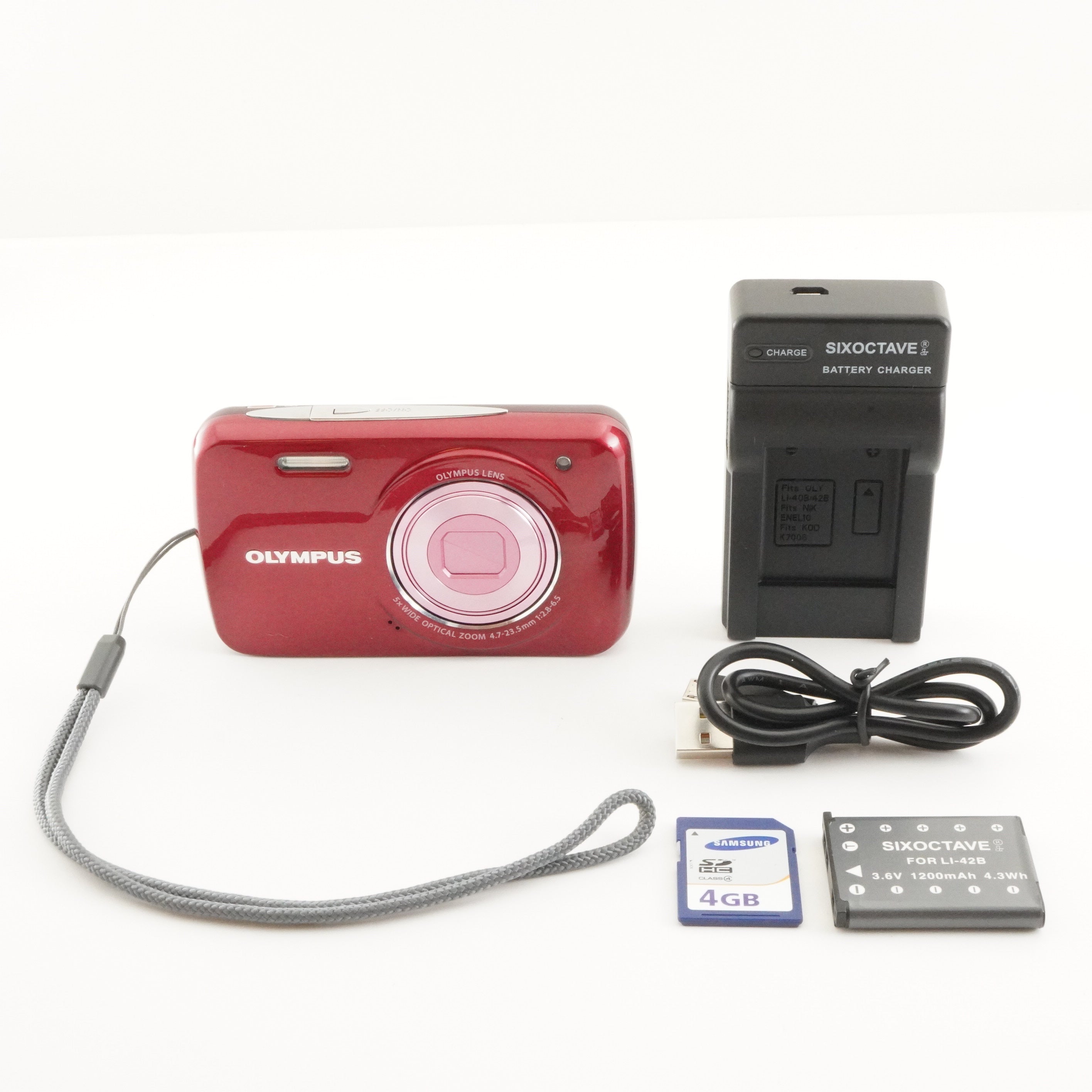 OLYMPUS VH-210 動作確認済み OLYMPUS VH-210 Red With 4GB SDHC Card Digital Camera from