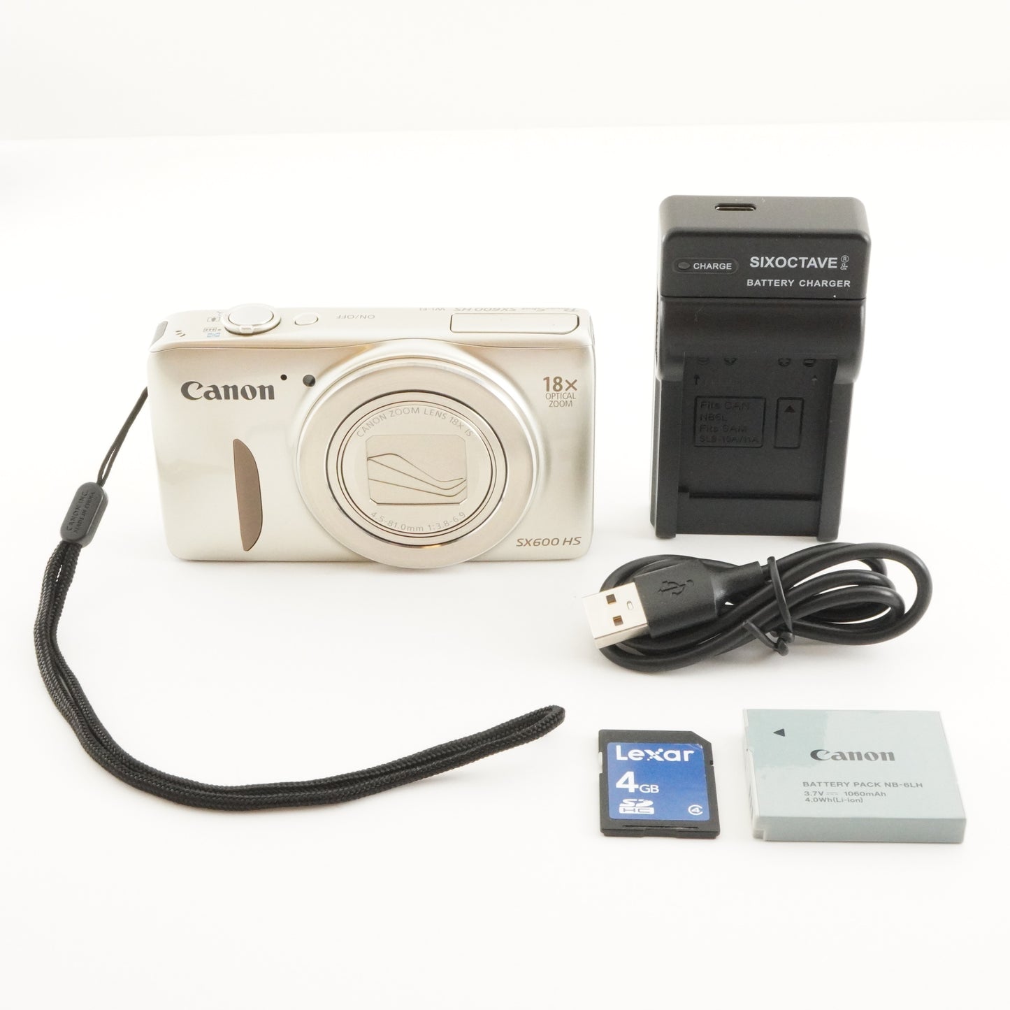 Canon PowerShot SX600 HS Gold With 4GB SDHC Card Digital Camera from Japan #6168