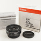 Canon EF 40mm F2.8 STM Black In Box AF Prime Lens from Japan #1904