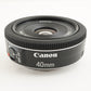 Canon EF 40mm F2.8 STM Black In Box AF Prime Lens from Japan #1904