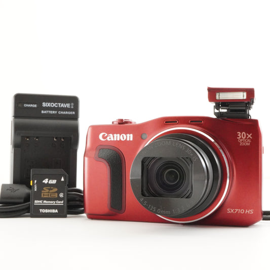 Canon PowerShot SX710 HS Red With 4GB SDHC Card Digital Camera from Japan #3619