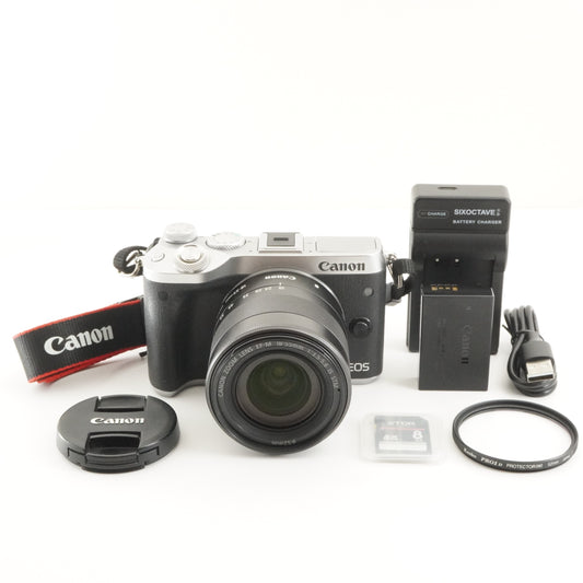 Canon EOS M6 Silver + EF-M 18-55mm F3.5-5.6 IS STM from Japan #5340