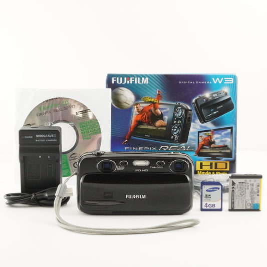FUJIFILM FinePix REAL 3D W3 In Box With 4GB SDHC Card from Japan #6491