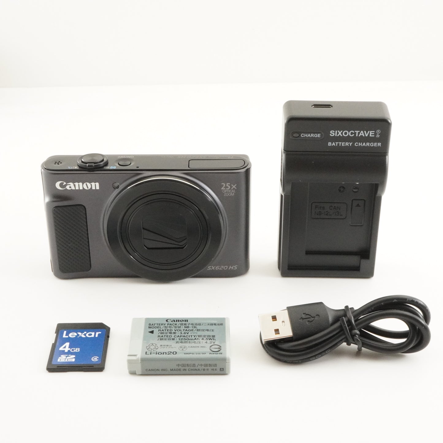 Canon PowerShot SX620 HS Black With 4GB SDHC Card from Japan #6800