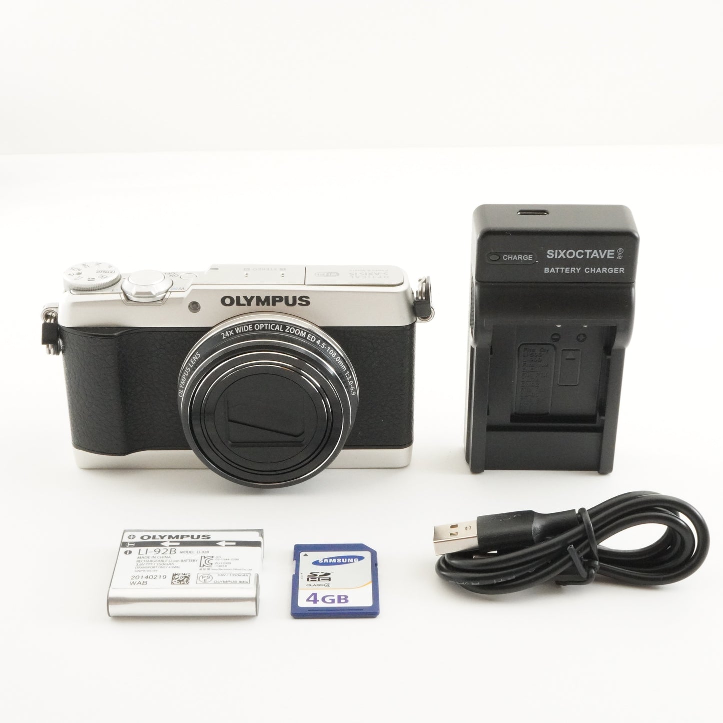 OLYMPUS STYLUS SH-1 Silver With 4GB SDHC Card from Japan #6771