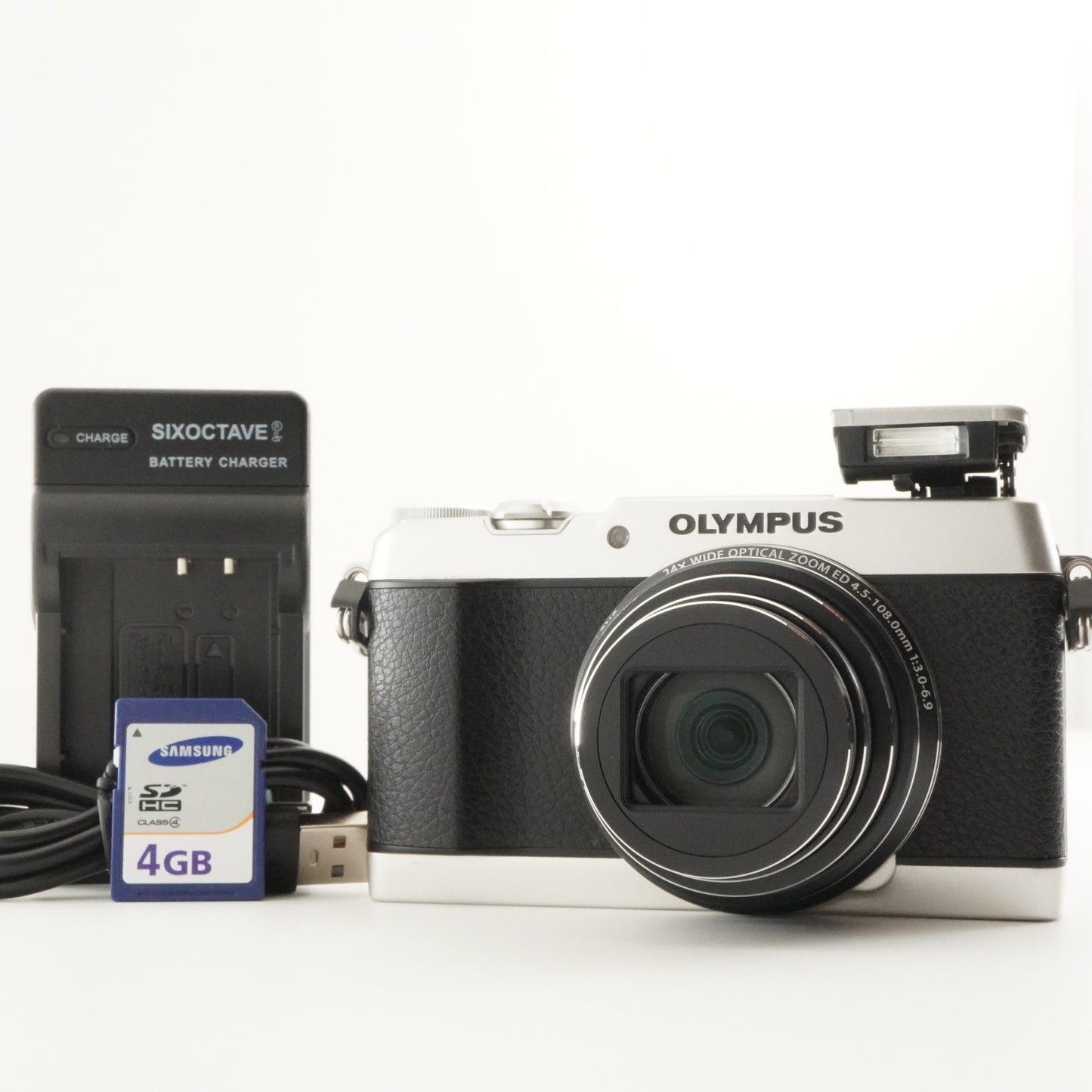 OLYMPUS STYLUS SH-1 Silver With 4GB SDHC Card from Japan #6771