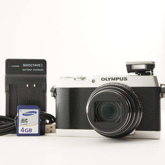 OLYMPUS STYLUS SH-1 Silver With 4GB SDHC Card from Japan #6771