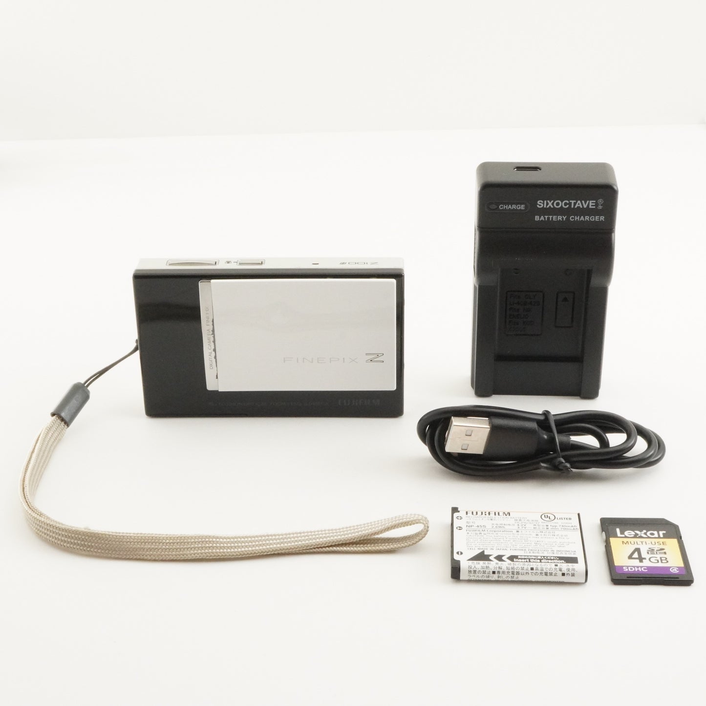 FUJIFILM Finepix Z100fd Black&White With 4GB SDHC Card from Japan #6519