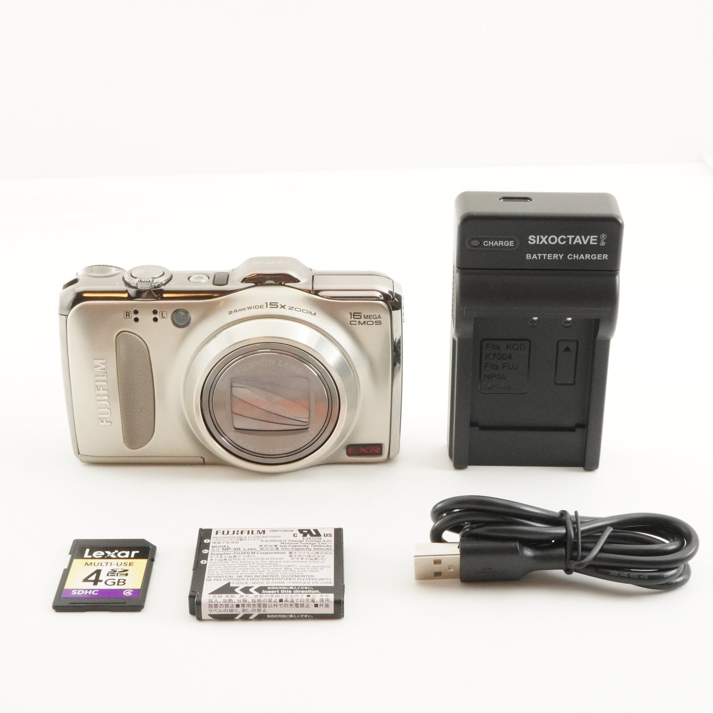 FUJIFILM Finepix F550 EXR Gold With 4GB SDHC Card from Japan #6764