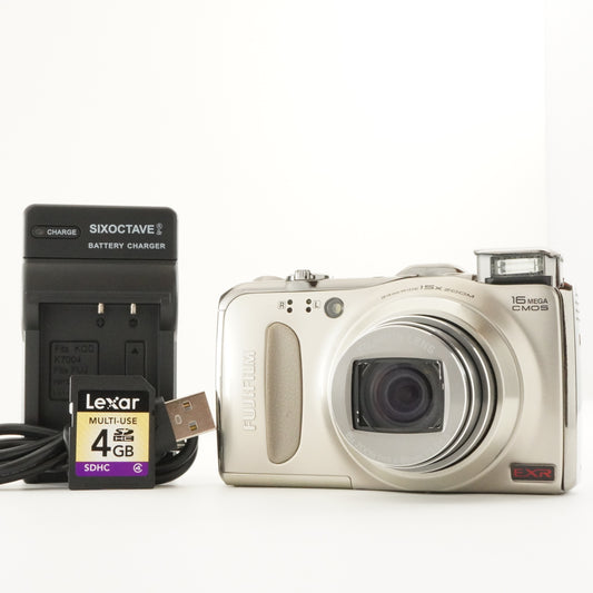 FUJIFILM Finepix F550 EXR Gold With 4GB SDHC Card from Japan #6764