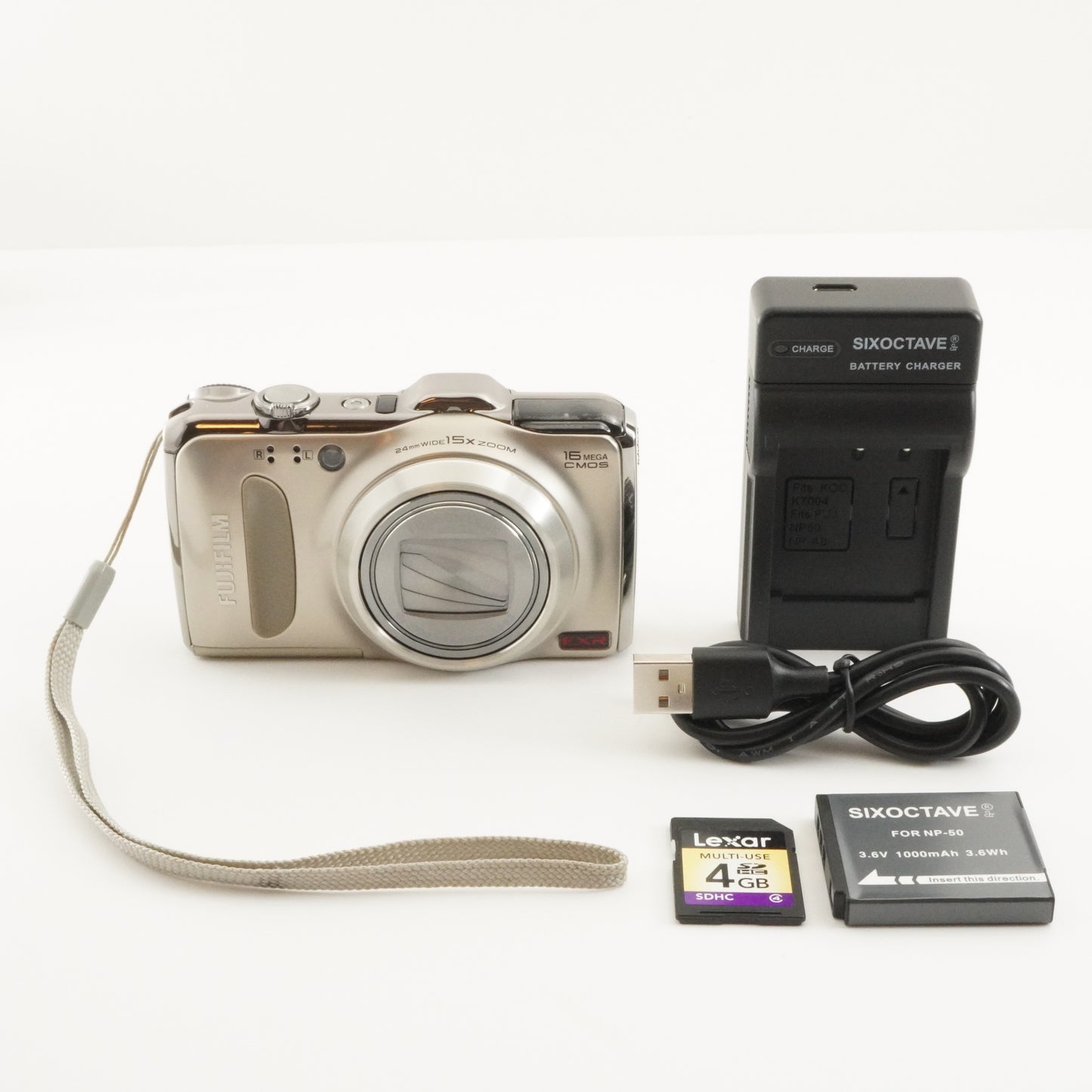 FUJIFILM FinePix F550 EXR Gold With 4GB SDHC Card from Japan #6531